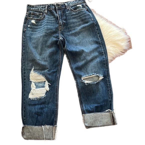 NWT Hidden Bailey High Rise Boyfriend Jeans Distressed PATCHED Jeans 29 - Picture 2 of 11